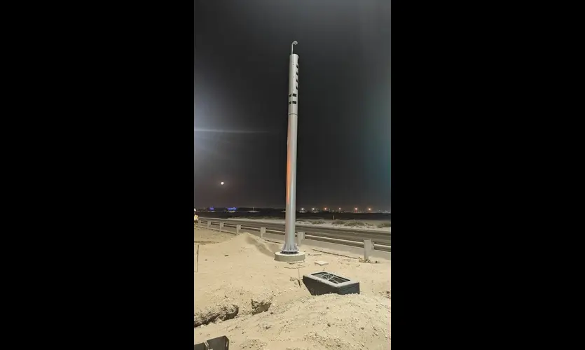 Galva Coat high-mast pole for surveillance camera systems