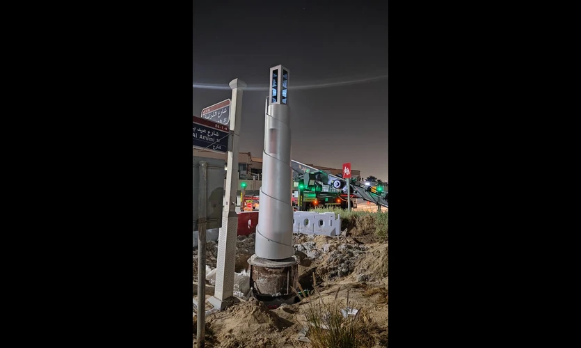 Security camera pole with galvanized steel finish